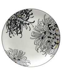 Bold florals inspired by 19th century Japanese textiles spring from the Chrysanthemum platter of this set of striking, graphic and stylish dinnerware. The dishes feature a bouquet of cream, charcoal and gold on everyday fine china that offers the cool, modern look and unparalleled durability of Denby. Bold florals inspired by 19th century Japanese textiles spring from the Chrysanthemum platter of this set of striking, graphic and stylish dinnerware. The dishes feature a bouquet of cream, charcoal and gold on everyday fine china that offers the cool, modern look and unparalleled durability of Denby.