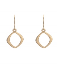 Accessories are a girl's best friend. These simple drops by Kenneth Cole New York add just the right touch with a chic, cut-out diamond shape in worn gold tone mixed metal. Approximate drop: 1-1/4 inches.