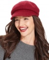 This just in...cozy wool knit newsboy from Nine West is adorned with shimmery sequin for a fabulously festive feel.