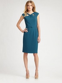 The epitome of ladylike polish, this textural, impeccably tailored shift is cinched with a slender matching belt.V necklineCap sleevesCutout detailsSelf beltConcealed back zipFully linedAbout 26 from natural waist98% polyester/2% elastaneDry cleanMade in USA of imported fabricModel shown is 5'9 (175cm) wearing US size 4. The epitome of ladylike polish, this textural, impeccably tailored shift is cinched with a slender matching belt.V necklineCap sleevesCutout detailsSelf beltConcealed back zipFully linedAbout 26 from natural waist98% polyester/2% elastaneDry cleanMade in USA of imported fabricModel shown is 5'9 (175cm) wearing US size 4.