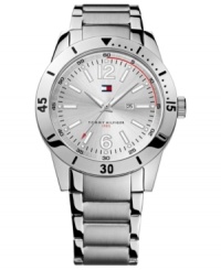 A sleek dress watch from Tommy Hilfiger with the colorful details you'd expect from the brand. A sleek dress watch from Tommy Hilfiger with the colorful details you'd expect from the brand.