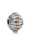 This dramatic sterling silver PANDORA charm is laced with sparkling honey zirconia stones.