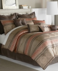 Bring a look of traditional elegance to your space with this Olivia Comforter set. Features an antiqued medallion design in either a warm brown or cool blue color scheme. Switch up the comforter with the coordinating coverlet for a toned down look and lightweight warmth. Bring a look of traditional elegance to your space with this Olivia Comforter set. Features an antiqued medallion design in either a warm brown or cool blue color scheme. Switch up the comforter with the coordinating coverlet for a toned down look and lightweight warmth.
