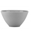 A modern balance. Create a sense of effortless urban luxury with the Matte & Shine serving bowl, featuring a minimalist coupe shape, slate palette and tonal banding by Donna Karan Lenox.