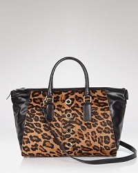 In calf hair with polished trims, Milly's poised leather satchel is anything but tame. Carry for ladylike style gone wild. In calf hair with polished trims, Milly's poised leather satchel is anything but tame. Carry for ladylike style gone wild.