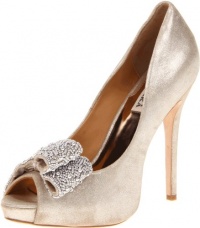 Badgley Mischka Women's Vonda Peep-Toe Pump, Platino, 9 M US Badgley Mischka Women's Vonda Peep-Toe Pump, Platino, 9 M US