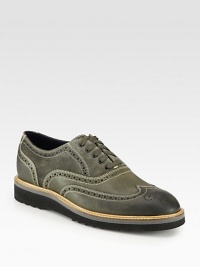 A laid-back approach to a traditional style is crafted from suede and leather with expert stitching and attention to detail.Suede/leather upperLeather liningPadded insoleRubber soleImported A laid-back approach to a traditional style is crafted from suede and leather with expert stitching and attention to detail.Suede/leather upperLeather liningPadded insoleRubber soleImported