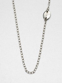 EXCLUSIVELY AT SAKS. From the Plaquette Collection. A sterling silver link chain with a logo plaque detail is crafted as a celebration of the founding years of this brand. Sterling silverLength, about 39Slip-on styleMade in Italy 