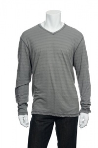 Alfani Red Men's Gray Horizontal Striped V-Neck T-Shirt Alfani Red Men's Gray Horizontal Striped V-Neck T-Shirt