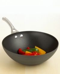 A fresh and healthy veggie-inspired meal awaits with Calphalon's handsome stir fry pan. A nonstick interior provides low-fat cooking results and easy cleanup, while the hard-anodized construction ensures years of great use. Lifetime warranty. A fresh and healthy veggie-inspired meal awaits with Calphalon's handsome stir fry pan. A nonstick interior provides low-fat cooking results and easy cleanup, while the hard-anodized construction ensures years of great use. Lifetime warranty.