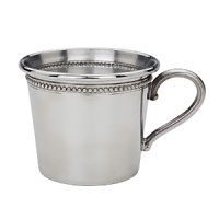 Elegantly designed with delicate beads, this Reed & Barton cup has a rolled edge and a classic look that will stand the test of time. A wonderful way to honor the new arrival in your life. Elegantly designed with delicate beads, this Reed & Barton cup has a rolled edge and a classic look that will stand the test of time. A wonderful way to honor the new arrival in your life.