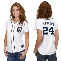 MLB Detroit Tigers Miguel Cabrera White Home Short Sleeve 5 Button Synthetic Replica Baseball Jersey Spring 2012 Women's MLB Detroit Tigers Miguel Cabrera White Home Short Sleeve 5 Button Synthetic Replica Baseball Jersey Spring 2012 Women's