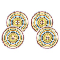 Vibrant and colorful sets of 4 plates that will brighten up any table! Dishwasher and microwave safe. Vibrant and colorful sets of 4 plates that will brighten up any table! Dishwasher and microwave safe.