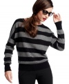 Charter Club's striped dolman-sleeve sweater is a modern take on classic cashmere.