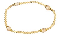 Anklet - A32 - Stretch - Swarovski (tm) Crystal and Fire Polished Glass Beads ~ Lt. Colorado Topaz (Beige/Gold) Anklet - A32 - Stretch - Swarovski (tm) Crystal and Fire Polished Glass Beads ~ Lt. Colorado Topaz (Beige/Gold)