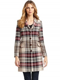 THE LOOKPlaid designNotch lapel with corduroy accentsFront button closureLong sleeves Front button flap pocketsTHE FITAbout 35 from shoulder to hemTHE MATERIALVirgin woolCotton linedCARE & ORIGINDry cleanImportedModel shown is 5'9 (175cm) wearing US size 4. THE LOOKPlaid designNotch lapel with corduroy accentsFront button closureLong sleeves Front button flap pocketsTHE FITAbout 35 from shoulder to hemTHE MATERIALVirgin woolCotton linedCARE & ORIGINDry cleanImportedModel shown is 5'9 (175cm) wearing US size 4.