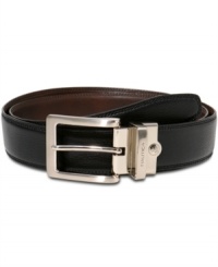 Making even the smallest details count, Nautica designs this reversible brown-to-black belt with double rows of stitching, a rivet engraved with a tiny anchor, and its own name ever-so-discreetly etched on the metal keeper.