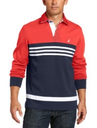 Nautica Men's Ki Long Sleeve Colorblock Stripe Polo Shirt Nautica Men's Ki Long Sleeve Colorblock Stripe Polo Shirt