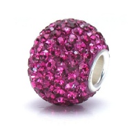 Bella Fascini Magenta Berry Pink Crystal Pave Round Charm - Large European Charm Bracelet Bling Bead or Pendant - Fits Perfectly on Chamilia Moress Pandora and All Compatible Brands Bella Fascini Magenta Berry Pink Crystal Pave Round Charm - Large European Charm Bracelet Bling Bead or Pendant - Fits Perfectly on Chamilia Moress Pandora and All Compatible Brands