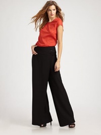EXCLUSIVELY AT SAKS. A simply stunning interpretation of the classic wide-leg pant, constructed with fluid lines and a sleek wrap-front panel.Button-front wrap panelWide waistbandWide legsSide zipperRise, about 11Inseam, about 3570% polyester/30% rayonDry cleanImportedModel shown is 5'10 (177cm) wearing US size 4.ABOUT THE DESIGNER Former fourth-grade schoolteacher Kara Laricks always told her students to be true to themselves. EXCLUSIVELY AT SAKS. A simply stunning interpretation of the classic wide-leg pant, constructed with fluid lines and a sleek wrap-front panel.Button-front wrap panelWide waistbandWide legsSide zipperRise, about 11Inseam, about 3570% polyester/30% rayonDry cleanImportedModel shown is 5'10 (177cm) wearing US size 4.ABOUT THE DESIGNER Former fourth-grade schoolteacher Kara Laricks always told her students to be true to themselves.