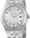 Bulova Men's 96D107 Diamond Silver White Dial Bracelet Watch