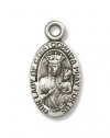 Sterling Silver Our Lady of Czestochowa Pendant Sterling Silver Lite Curb Chain