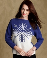 A snowflake pattern brightens up Tommy Hilfiger's sweater for the holidays. A fabulous find for you or a great gift for others!