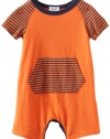 Splendid Littles Baby-Boys Newborn Fairground Stripe Romper, Flame, 3-6 Months
