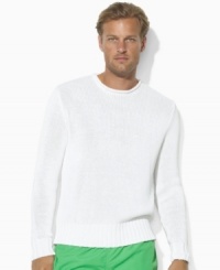 A polished long-sleeved roll-neck sweater is crafted from soft jersey-knit cotton with ribbed accents. A polished long-sleeved roll-neck sweater is crafted from soft jersey-knit cotton with ribbed accents.