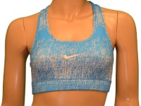 NIKE Women's Pro Combat Compression Dri-Fit Training Sports Bra-Blue/Gray NIKE Women's Pro Combat Compression Dri-Fit Training Sports Bra-Blue/Gray