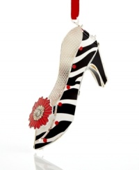 Have yourself a chic little Christmas with the head-turning high heel ornament from ChemArt. Featuring zebra stripes and flowers at the toe. Have yourself a chic little Christmas with the head-turning high heel ornament from ChemArt. Featuring zebra stripes and flowers at the toe.