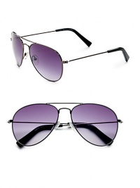 THE LOOKAviator style Metal framesBrow barContrast end pieces Signature case includedTHE COLORDark silvertone with grey gradient lensesORIGINImportedPlease note: Actual lens is darker than shown.This item was originally available for purchase at Saks Fifth Avenue OFF 5TH stores. THE LOOKAviator style Metal framesBrow barContrast end pieces Signature case includedTHE COLORDark silvertone with grey gradient lensesORIGINImportedPlease note: Actual lens is darker than shown.This item was originally available for purchase at Saks Fifth Avenue OFF 5TH stores.