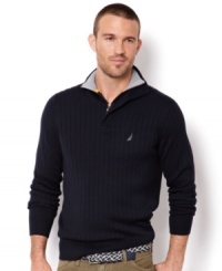 When the temperature drops, heat up your sweater style in this Nautica class with a twist. When the temperature drops, heat up your sweater style in this Nautica class with a twist.