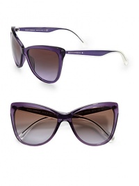 A touch of retro meets these square cat's-eye metal and acetate sunglasses with logo temples. Available in black with grey gradient lens or violet with brown gradient lens.Logo temples100% UV protectionMade in Italy 