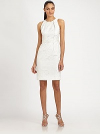 Textual, luxe brocade, tailored with crisp pleated details and embellished with jeweled beading.Jewel neckline with beaded detailSleevelessFront pleatsBeaded waistbandBack ventConcealed back zipFully linedAbout 23 from natural waist69% acetate/12% polyester/12% cotton/7% metallic threadDry cleanImportedModel shown is 5'10½ (179cm) wearing US size 4. Textual, luxe brocade, tailored with crisp pleated details and embellished with jeweled beading.Jewel neckline with beaded detailSleevelessFront pleatsBeaded waistbandBack ventConcealed back zipFully linedAbout 23 from natural waist69% acetate/12% polyester/12% cotton/7% metallic threadDry cleanImportedModel shown is 5'10½ (179cm) wearing US size 4.