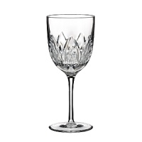 Boasting a tapered silhouette and elongated stem, the intricate Brodey pattern adorning this Waterford white wine glass adds dazzling opulence to your table. Boasting a tapered silhouette and elongated stem, the intricate Brodey pattern adorning this Waterford white wine glass adds dazzling opulence to your table.