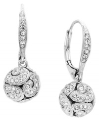 A delicate drop lends a dramatic look. Eliot Danori's glamorous earrings incorporate swirls of sparkling crystals set in silver tone mixed metal. Approximate drop: 1/4 inch. A delicate drop lends a dramatic look. Eliot Danori's glamorous earrings incorporate swirls of sparkling crystals set in silver tone mixed metal. Approximate drop: 1/4 inch.