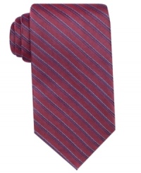 Stripes and silk, this tie from Perry Ellis is the perfect finishing touch. Stripes and silk, this tie from Perry Ellis is the perfect finishing touch.