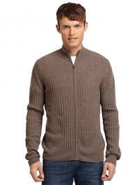 THE LOOKRibbed designStand collarFront zip closureLong sleevesTHE MATERIALCashmereCARE & ORIGINDry cleanImportedThis item was originally available for purchase at Saks Fifth Avenue OFF 5TH stores. THE LOOKRibbed designStand collarFront zip closureLong sleevesTHE MATERIALCashmereCARE & ORIGINDry cleanImportedThis item was originally available for purchase at Saks Fifth Avenue OFF 5TH stores.