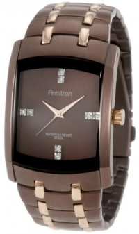 Armitron Men's 20/4507BNRG Swarovski Crystal Dial Brown Ion-Plated and Rosegold-Tone Bracelet Watch Armitron Men's 20/4507BNRG Swarovski Crystal Dial Brown Ion-Plated and Rosegold-Tone Bracelet Watch