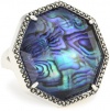 Judith Jack Blue Maldives Sterling Silver, Blue Abalone and Swarovski Marcasite Ring