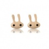 Rose gold earrings super cute bunny