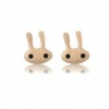 Rose gold earrings super cute bunny