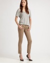 Sleek and slim in lightweight stretch denim, tailored in sophisticated ankle crop.THE FITSlim fitRise, about 7Inseam, about 30THE DETAILSZip flyFive-pocket style41% supima cotton/39% cotton/15% modal/5% polyurethaneMachine washMade in USA of imported fabricModel shown is 5'10 (177cm) wearing US size 4.