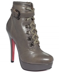Can you get much higher? Paris Hilton's Trinity platform booties feature a lace-up vamp that's topped with a cute ankle strap buckle. Can you get much higher? Paris Hilton's Trinity platform booties feature a lace-up vamp that's topped with a cute ankle strap buckle.