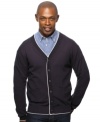 This Argyle Culture cardigan offers classic style with a modern touch.