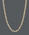 Lasso in a new, stylish look. Necklace features a hollow rope chain crafted in 14k gold. Approximate length: 20 inches. Approximate width: 1.88 mm.