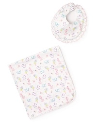 Dining is adorable in this ruffle-trim animal print bib and matching blanket set from Kissy Kissy. Dining is adorable in this ruffle-trim animal print bib and matching blanket set from Kissy Kissy.