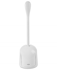 OXO's Compact Toilet Brush and Canister is the perfect addition to any size bathroom with its unique design that allows the brush to be stores within easy reach. Canister door automatically open when the brush is lifted and the shape of the handle is comfortable to hold. A built-in drip tray at the bottom catches excess water. OXO's Compact Toilet Brush and Canister is the perfect addition to any size bathroom with its unique design that allows the brush to be stores within easy reach. Canister door automatically open when the brush is lifted and the shape of the handle is comfortable to hold. A built-in drip tray at the bottom catches excess water.