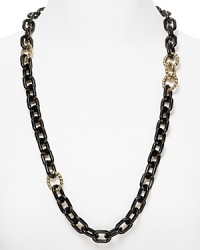 Simple with a dose of drama. This T Tahari necklace is an essential style for every jewel box, accented by textured 14-karat gold plated links. Simple with a dose of drama. This T Tahari necklace is an essential style for every jewel box, accented by textured 14-karat gold plated links.